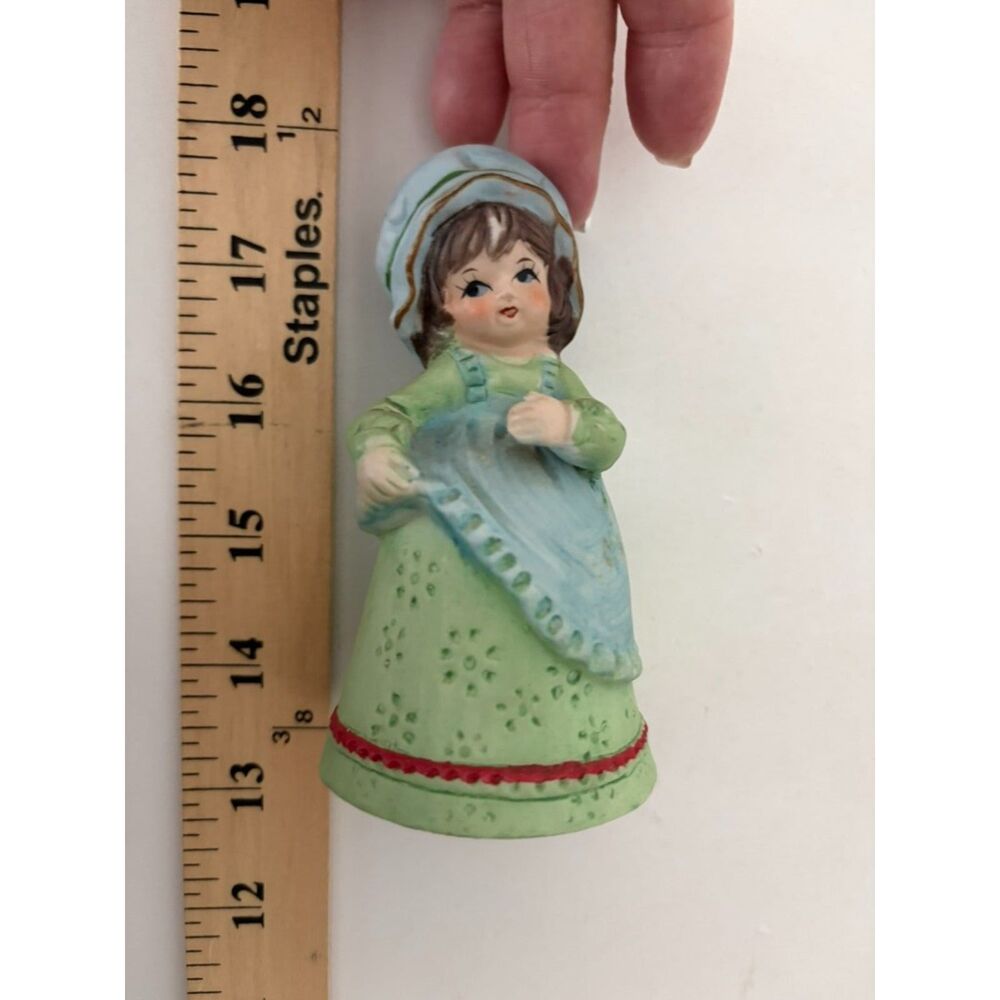 vtg. jasco adorabelles bisque porcelain bell figurine